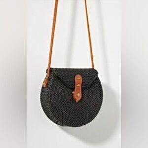 ‼️RARE‼️🎸BALI🎸🔥NWT🔥Circle Crossbody Rattan Bag in Black